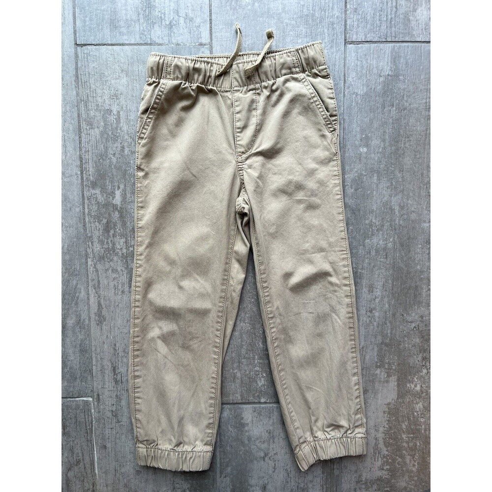 Baby Gap Basic Khaki Tan Beige Jogger Elastic Waist Casual Everyday Pant Chino 5
